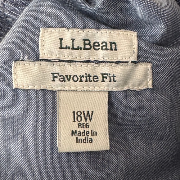 L.L. Bean Favorite Fit Drawstring Pants Size 18W Pull On Cotton Chambray Casual - Picture 4 of 12